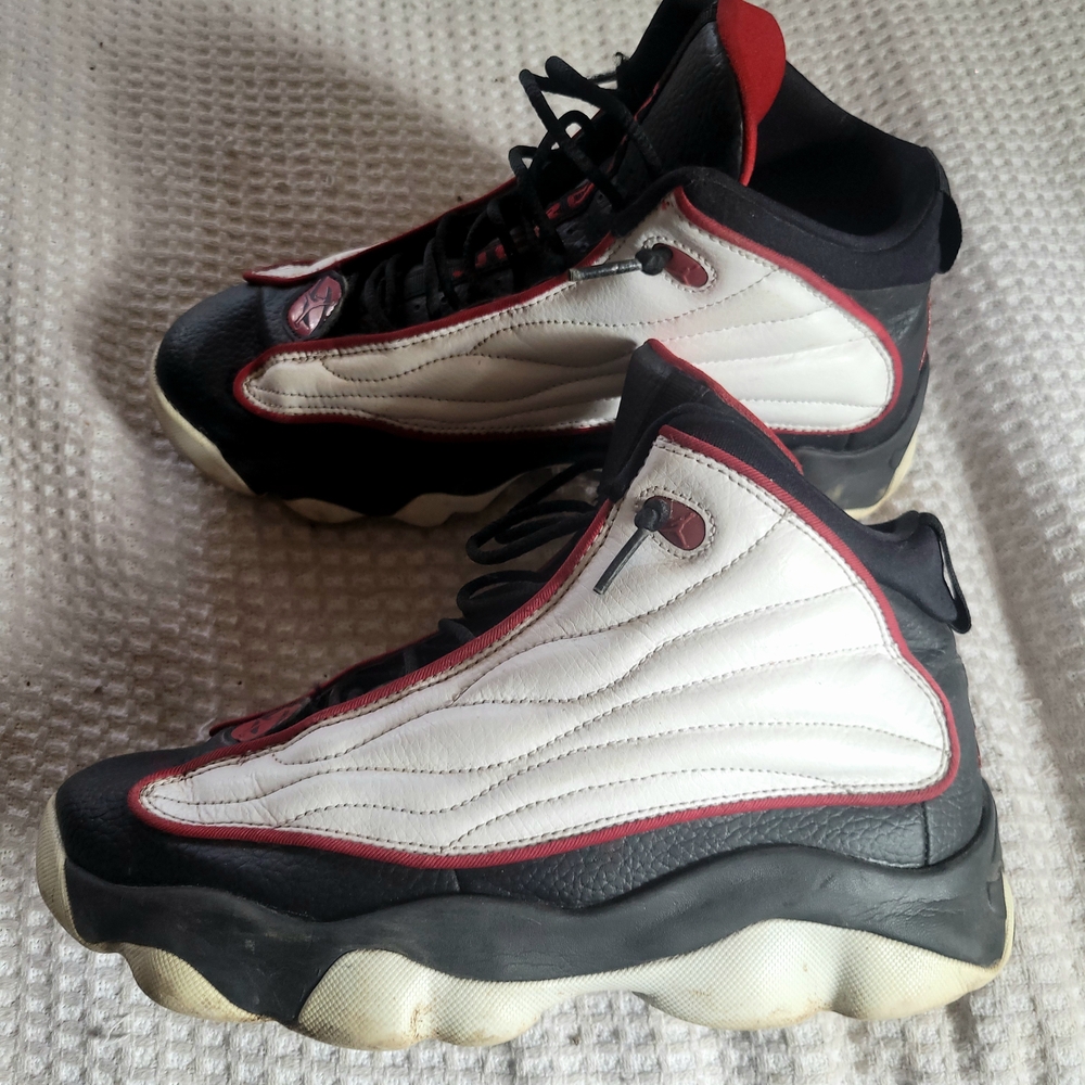 Jordan Black and White Sneakers with Red Accents